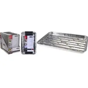 Outdoor barbecue/grill accessory affek design Van der Meulen 1371040 — aluminium tray 340×230×25 mm, pack of 4