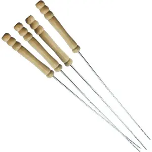 Skewers set BBQ — stainless steel grill skewers, 4 pcs, 38.5 cm