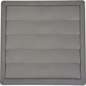 AirRoxy ventilācijas restīte ar žalūziju 170×170 mm, Ø100 mm pieslēgums, pelēka (02-308)