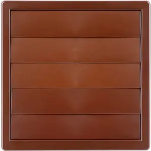 airRoxy ventilation grille with louvre 170×170 mm, duct Ø150 mm, brown (02-303)