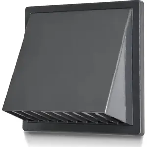 Ventilation grille with hood airRoxy KRATKA 170×170 mm, Ø125 mm outlet, graphite