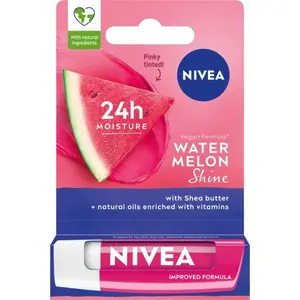 Lip balm Nivea WATER MELON SHINE 4.8 g — protective lip care, tinted gloss effect