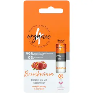 Lūpu balzams Benecos Natural Peach 5 g — barojošs organiskās kopšanas līdzeklis