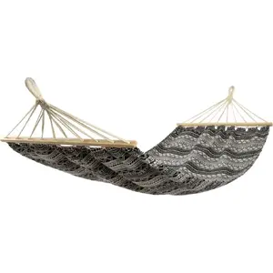 Āra šūpuļtīkls ROYOKAMP 2 personām 200×150 cm — etno raksts melnbalts