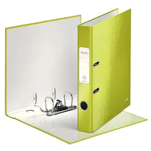 Ring binder LEITZ 180° WOW A4, green, 52 mm spine, cardboard