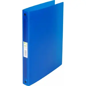 Ring Binder Q-Connect KF02905, polypropylene (PP), A4, 4 rings, 25 mm spine, transparent blue