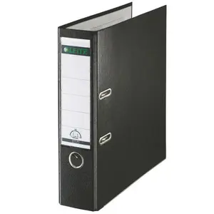 Ring Binder Leitz Lever Arch File 180° A4, PP, 80 mm spine, Black