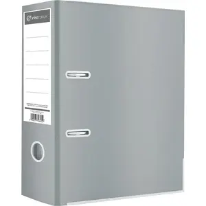 Ring Binder INTERDRUK A4, 75 mm spine, grey glossy — for A4 documents