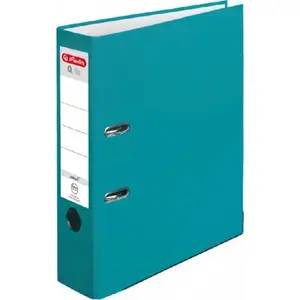 Ring lever folder HERLITZ A4 80 mm turquoise, 2-ring lever arch file