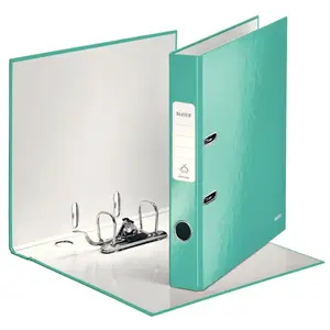 Lever arch file LEITZ 180° WOW POB Laminated A4 50mm turquoise (52×285×318 mm)