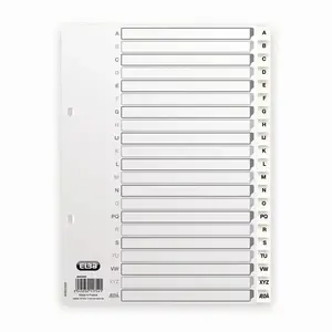 Alphabetic tab index Elba 400020999 — Polypropylene (PP), White, 1 pc