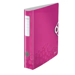 Lever arch file LEITZ Active PP WOW A4 65 mm, Polyfoam, Rose, 308×65×318 mm