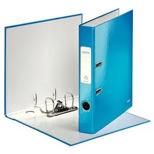 Lever arch file LEITZ 180° WOW POB Laminated A4, 50 mm spine, blue
