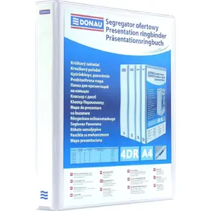 Ring Binder Donau A4 4-ring 37 mm white, model 2788164PL-09