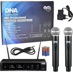 Bezvadu vokālais komplekts Bitmat DNA DJ DUAL VOCAL — uztvērējs un 2 dinamiski rokā turami mikrofoni
