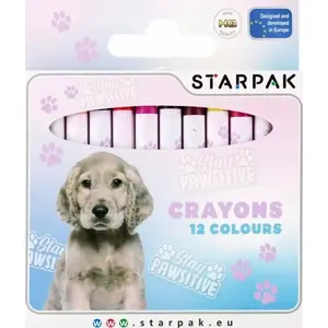 Wax crayons STARPAK Doggy set — 12 colors, pack of 12 pieces (STK KRE29)