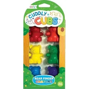 Pirkstu krītiņi Ooly Cuddly Cubs — 6 gab. mazgājami pirkstu krītiņi bērniem
