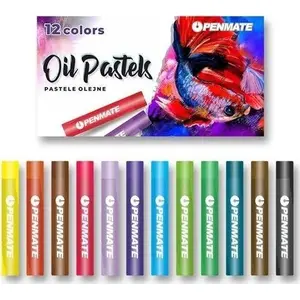 Oil Pastels Penmate set 12 colors — Penmate, 12-piece oil pastel sticks