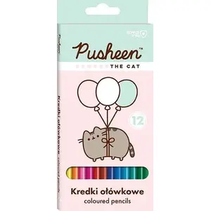Krāsu zīmuļu komplekts st. majewski 12 krāsas — Pusheen apvienojums (MPN 657979)