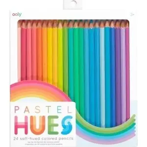 Krāsu zīmuļu komplekts Ooly Pastel Hues — 24 pasteļtoņi, koka zīmuļi