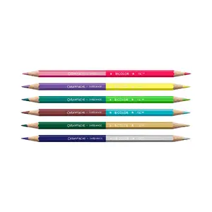 Coloured pencils Caran d’Ache 1284.506 — set of 6 wooden pencils in 8 writing colours (Blue, Brown, Gold, Green, Grey, Pink, Purple, Yellow)