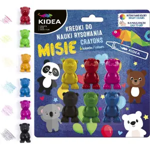 Colored crayons for learning to draw Derform Kidea — 6 colors, child-safe drawing crayons