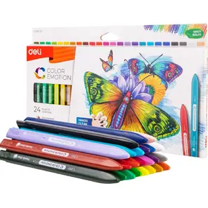 Colored Pencils DEli C20020 — triangular shape, set of 24 colors