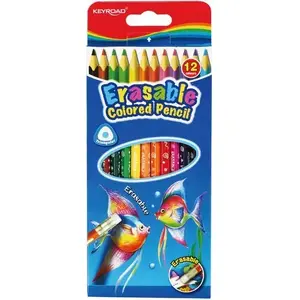 Colored pencils Keyroad triangular with eraser 12 colors