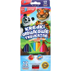 Krāsainie zīmuļi SCHEMAT INSPIRIA trīsstūra 12 krāsas (komplekts 12 gab.)