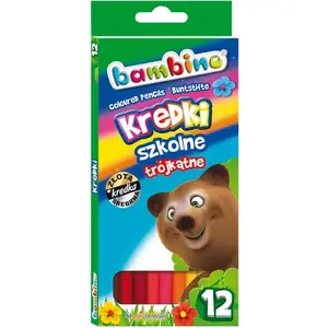Triangular school colored pencils St. Majewski BAMBINO licensed, 12 colors