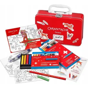 Metal case with colored pencils Caran d`Ache Swisscolor CD3000-223 — metal storage case with colored pencil set
