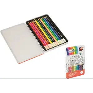 Colored pencils Fiorello Super Soft 12 colors, metal tin packaging, MPN 286274