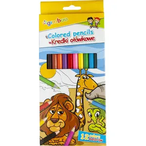 Цветные карандаши Gimboo 12 шт шестигранные деревянные разноцветные