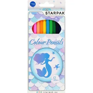 Colored Pencils STARPAK 12‑color Mermaid set — wooden pencils, 12 pcs (STK KRE141)