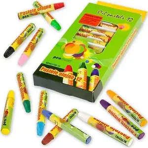 Oil Pastels Penword set — 12 colors, waxy oil-based pigments, compact stick format