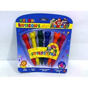 Crayons set Titanum Flamingo TITA4593 — 6 colors, animal-shaped wax crayons