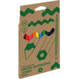 Colored Pencils Grand Jumbo 12 colors – thick jumbo pencil set for drawing and coloring