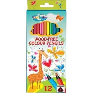 Colored pencil set Centrum GIRAFFE 86141 — triangular wooden pencils, pack of 12, mixed colors