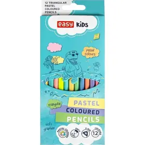 Triangular Pastel Colored Pencils 12 colors — Easy-Stationery EASY (model 436680)