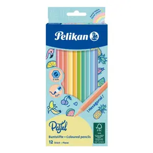 Pastel Pencils Pelikan 701143 — Assorted Colours, Pack of 12, FSC 100%