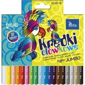 Colored pencils Tetis Kredki Tetiski round Jumbo 18 colors