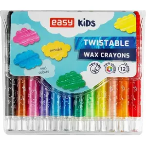 Crayon Twist-Up 12 Colors, Easy-Stationery EASY (wax crayons, retractable, 12 pcs)