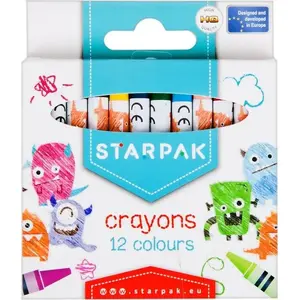 Vaska krītiņi STARPAK 12 krāsas — STARPAK STK KO12, komplekts 12 gab.