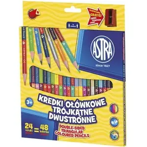 Colored pencils Astra double-ended triangular set — 24 pencils (48 colors)
