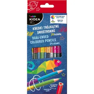 Colored pencils Derform Kidea KTD24KKA double-ended triangular 12 pencils 24 colors
