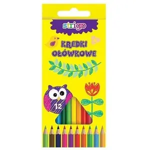 Triangular Colored Pencils Strigo 12 Colors — Wooden Pencil Set for Drawing and School