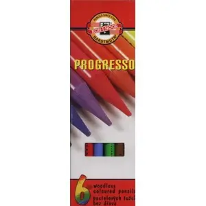 Colored woodless pencils KOH-I-NOOR Progresso 6 colors set