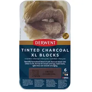 Tinted Charcoal Blocks set, Artequipment Derwent XL — 6 pieces in tin