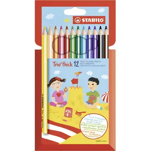 Corex STABILO Trio Thick krāsainu flomāsteru komplekts, 12 gab., bērniem, iepakojuma platums 12 mm