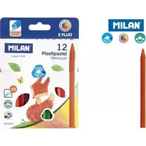 Crayons Milan Pastipastel triangular 12 colors, model 392984